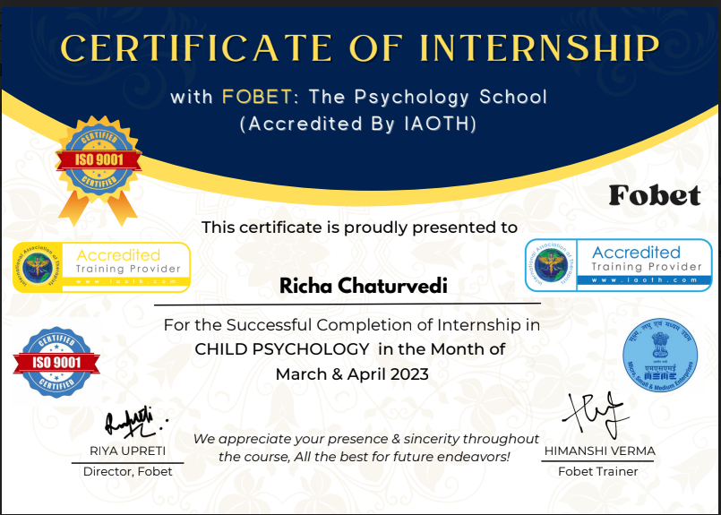 Child psychology internship fobet